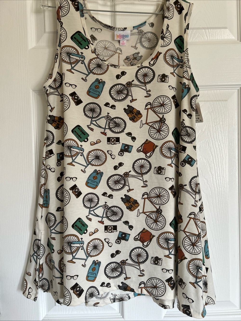 LulaRoe sleeves long blouse fun bicycle outdoor print